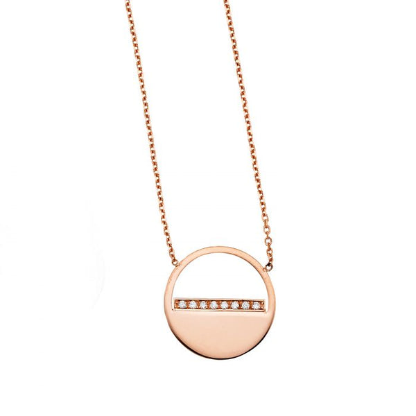 Half Circle Diamond Necklace (14K)