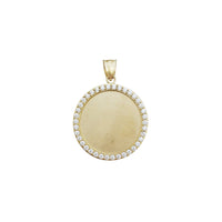 Zirconia Round Memorial Picture Medallion Pendant (14K)