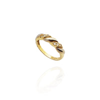 Two-Tone CZ Twist Band (14K)