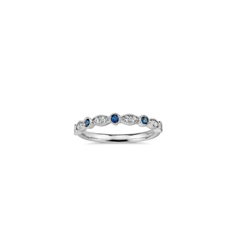 Diamond and Sapphire Band Ring (14K)