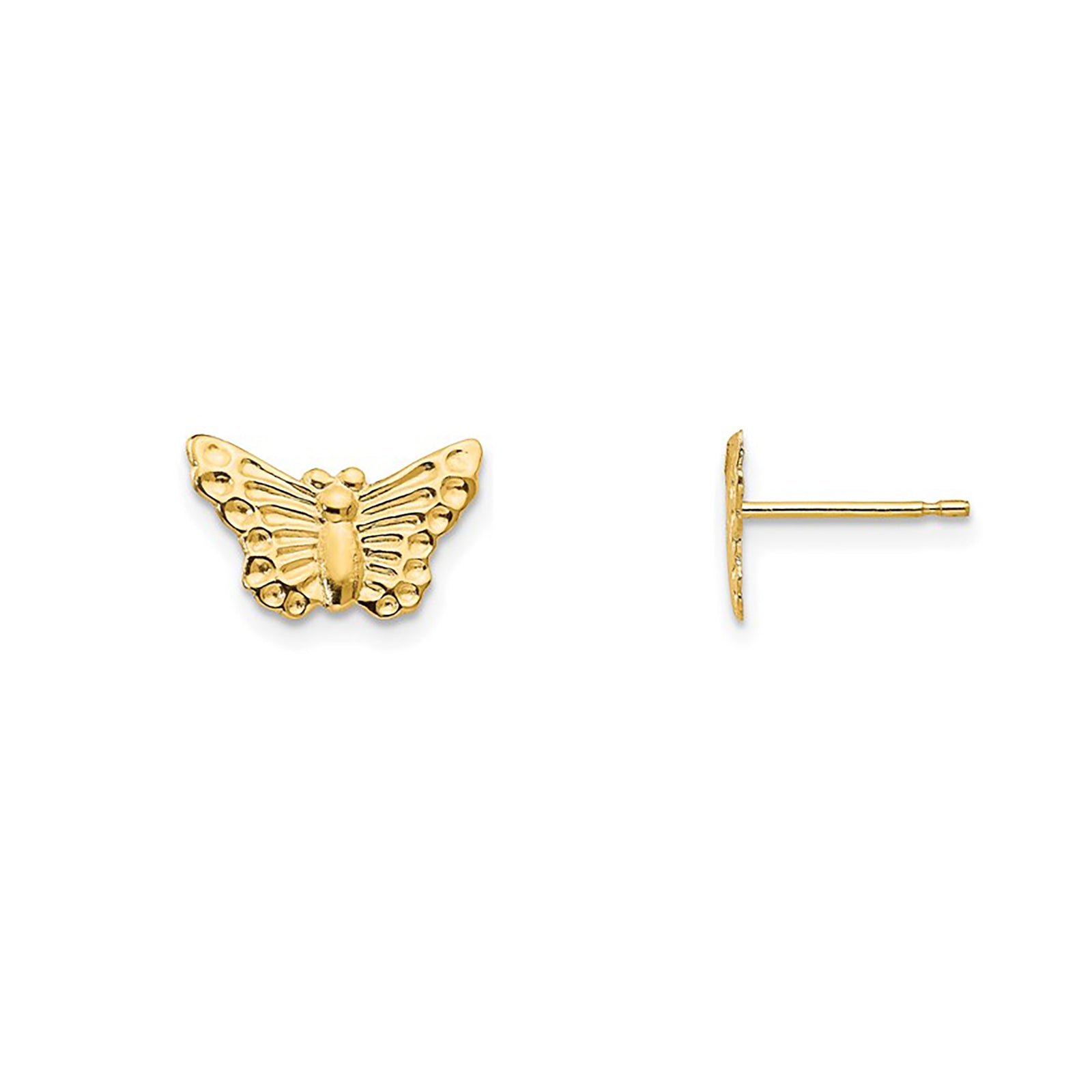 14K Gold online Butterfly Stud Earring, Push Back Stud Earrings