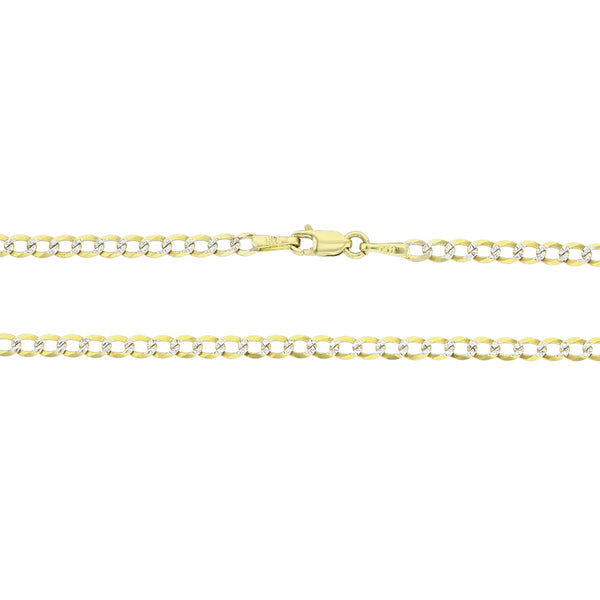 Two Tone Cuban Anklet Bracelet (14K)