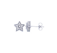 Star CZ Stud Earrings (Silver)