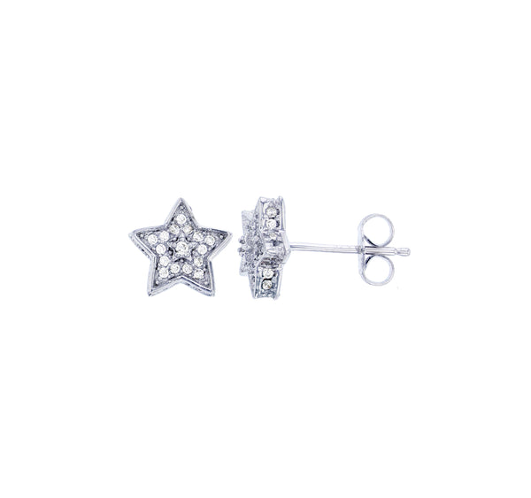 Star CZ Stud Earrings (Silver)