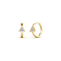 Diamond Triangle Huggie Earrings (14K)