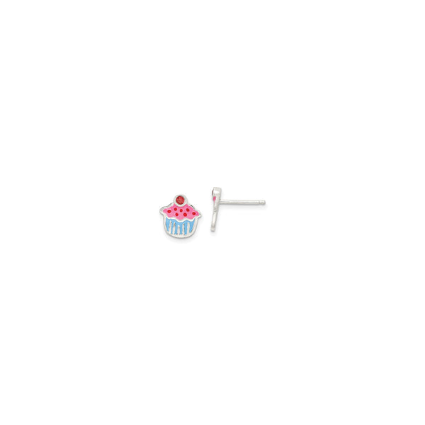 Garnet Cupcake Stud Earrings (Silver) main - Popular Jewelry - New York