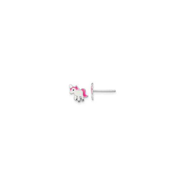 Pink Unicorn Stud Earrings (Silver) main - Popular Jewelry - New York