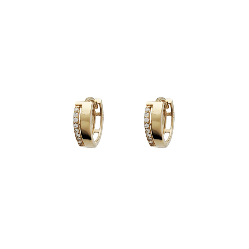 Simple Huggie CZ Earrings (14K)