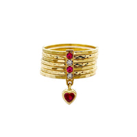 Stone-Set Heart Semanario Ring (14K) Popular Jewelry New York