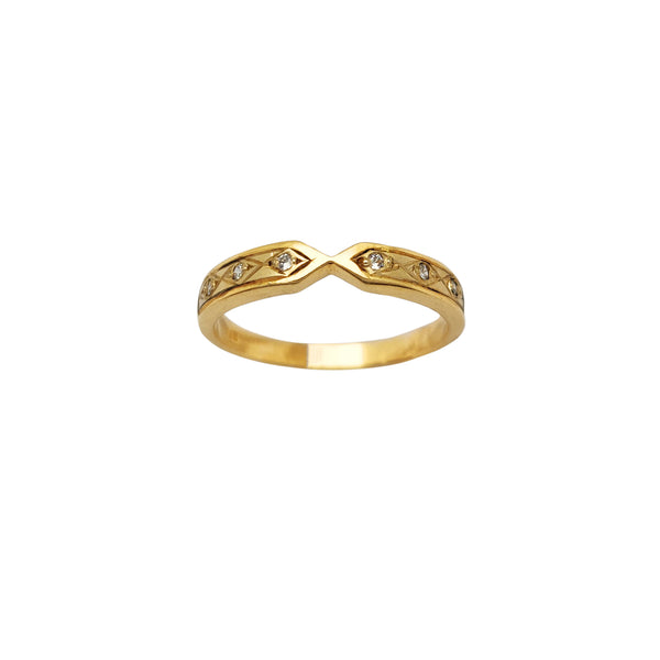 Stone-Set Tapered Shank Band (14K) Popular Jewelry New York