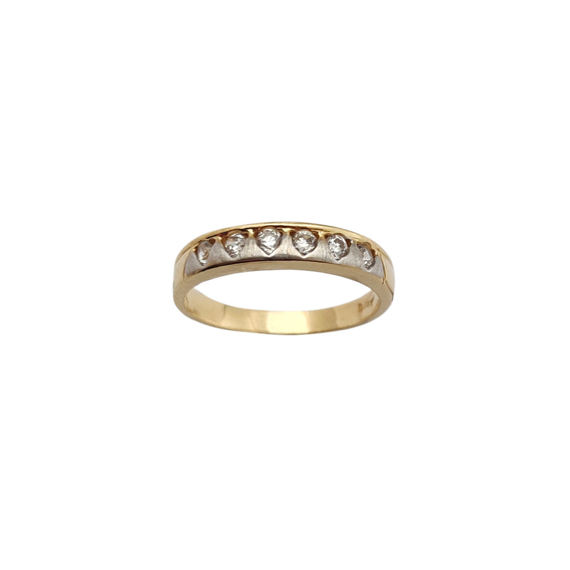 Two-Tone CZ Conduit Band (14K)