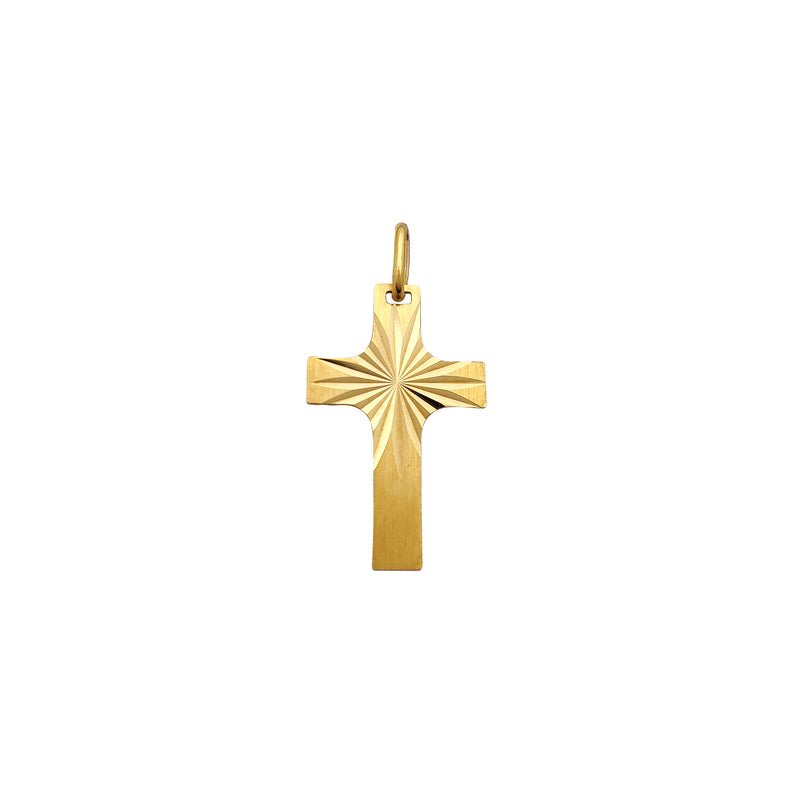 Sunburst Diamond Cuts Cross Pendant (14K)  Popular Jewelry New York