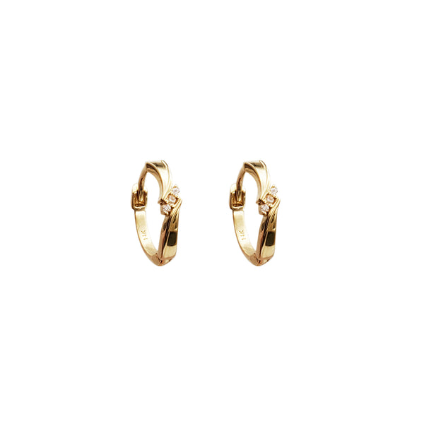 Swift Huggie CZ Earrings (14K)