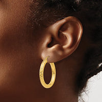 Glossy Faceted Hoops Earrings (14K)