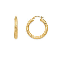 Glossy Faceted Hoops Earrings (14K)