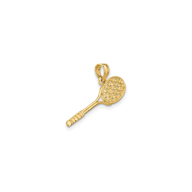 Solid 14K Yellow Gold hot Tennis Racket Pendant