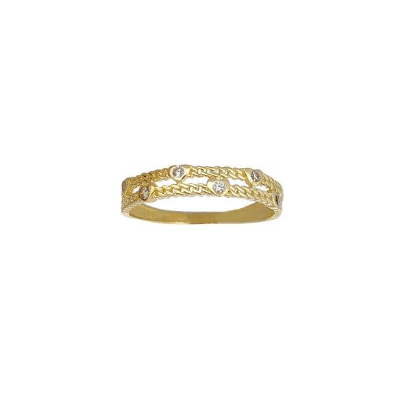 Two-Row Cuban Ring (14K)