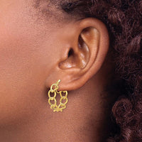 Cable-Link Hoops Earrings (14K)