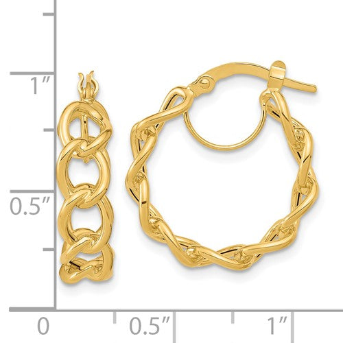 Cable-Link Hoops Earrings (14K)