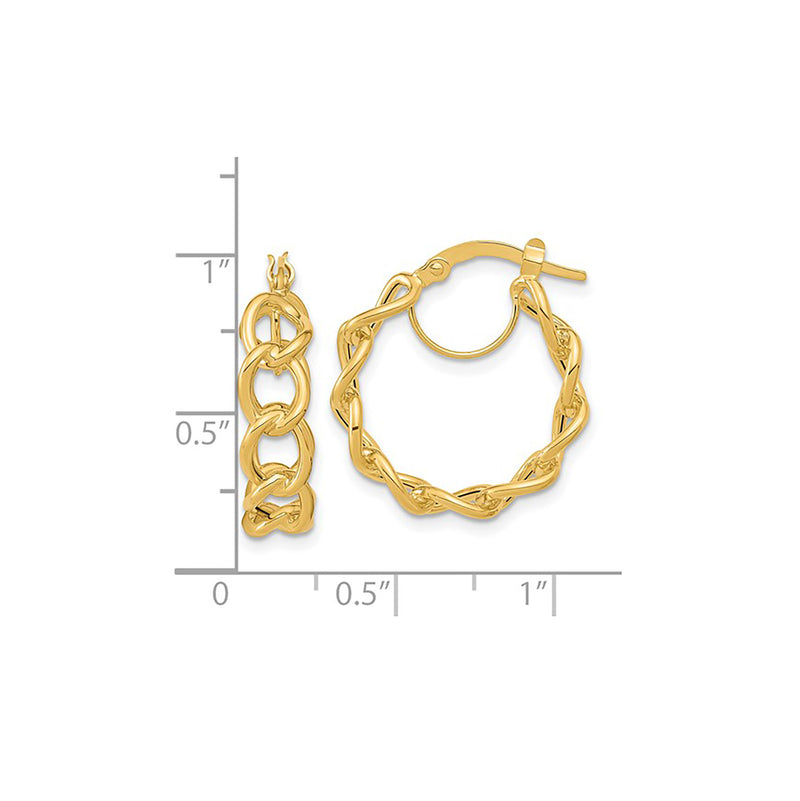 Cable-Link Hoops Earrings (14K)