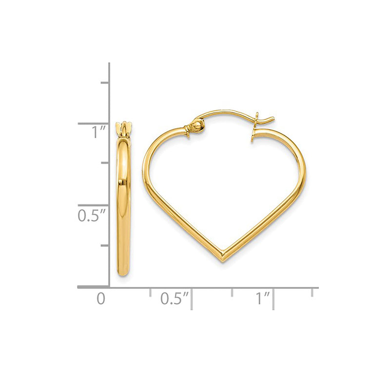 [2mm] Heart Shape Hoops Earrings (14K)