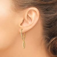 Wavy Fancy Hoops Earrings (14K)