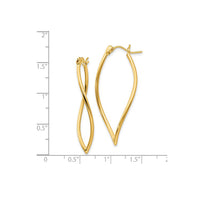 Wavy Fancy Hoops Earrings (14K)