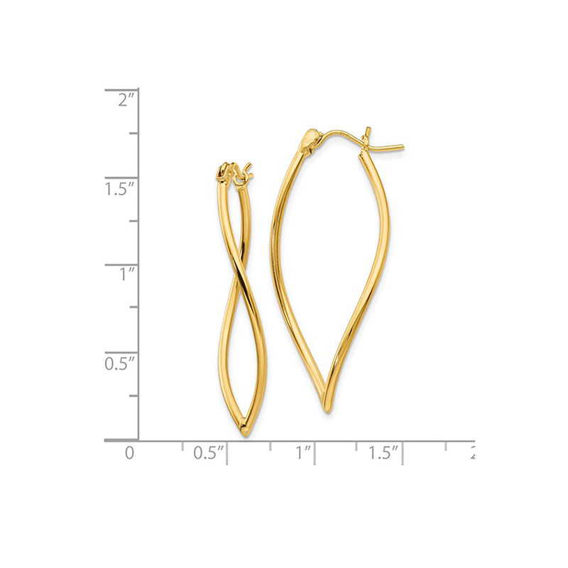 Wavy Fancy Hoops Earrings (14K)