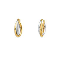 Two-Tone Fancy Hoops Earrings (14K)