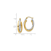 Two-Tone Fancy Hoops Earrings (14K)