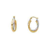 Two-Tone Fancy Hoops Earrings (14K)