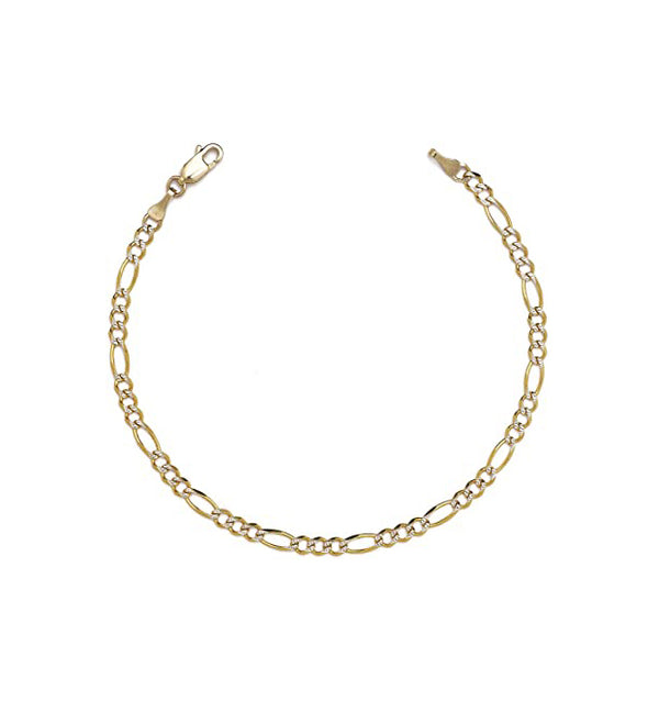 [Solid] Two-Tone Figaro Anklet (14K)