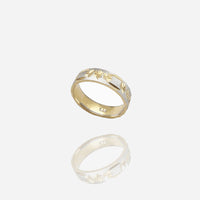 Two-Tone Starburst Diamond-Cut Band (14K)