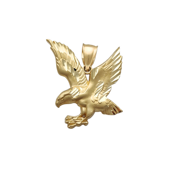 Textured Flying Eagle Matte Finish Pendant (14K) Popular Jewelry New York