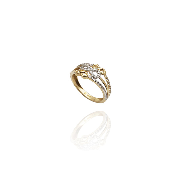 Triple Infinity CZ Ring (14K)