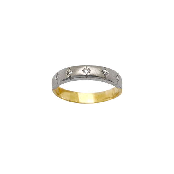 Two-Tone CZ Wedding Band (14K) Popular Jewelry New York