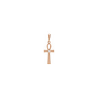 Diamond Solitaire Ankh Pendant rose (14K) front - Popular Jewelry - New York