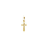 Diamond Solitaire Ankh Pendant yellow (14K) front - Popular Jewelry - New York