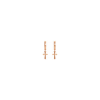 Passion Cross Drop Earrings rose (14K) front - Popular Jewelry - New York