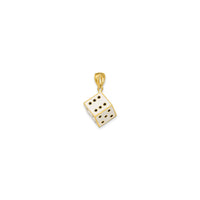 3D Enameled Die Pendant black (14K) diagonal - Popular Jewelry - New York