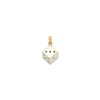 3D Enameled Die Pendant black (14K) front - Popular Jewelry - New York