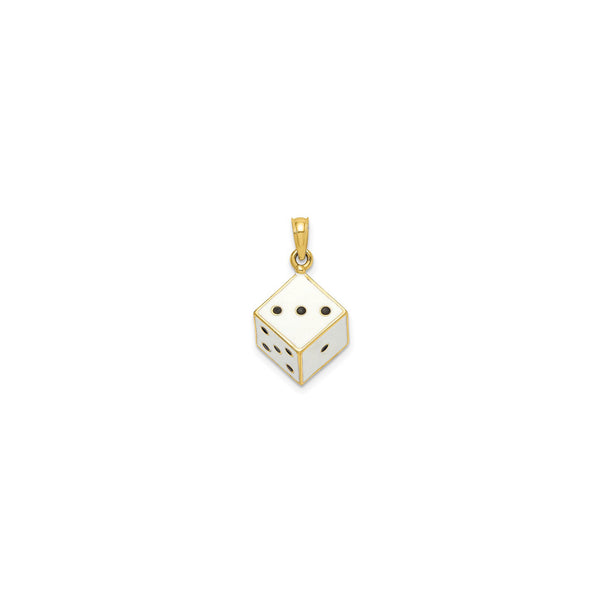 3D Enameled Die Pendant black (14K) front - Popular Jewelry - New York