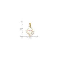 3D Enameled Die Pendant red (14K) scale - Popular Jewelry - New York