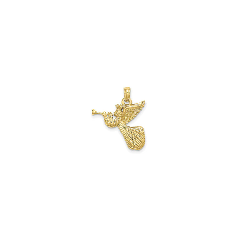 Angel with Trumpet Pendant (14K) front - Popular Jewelry - New York