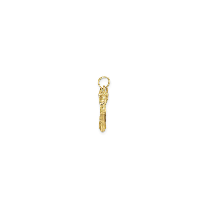 Angel with Trumpet Pendant (14K) side - Popular Jewelry - New York