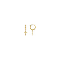 Passion Cross Drop Earrings yellow (14K) main - Popular Jewelry - New York