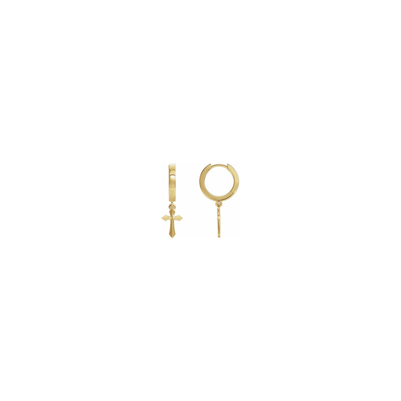 Passion Cross Drop Earrings yellow (14K) main - Popular Jewelry - New York