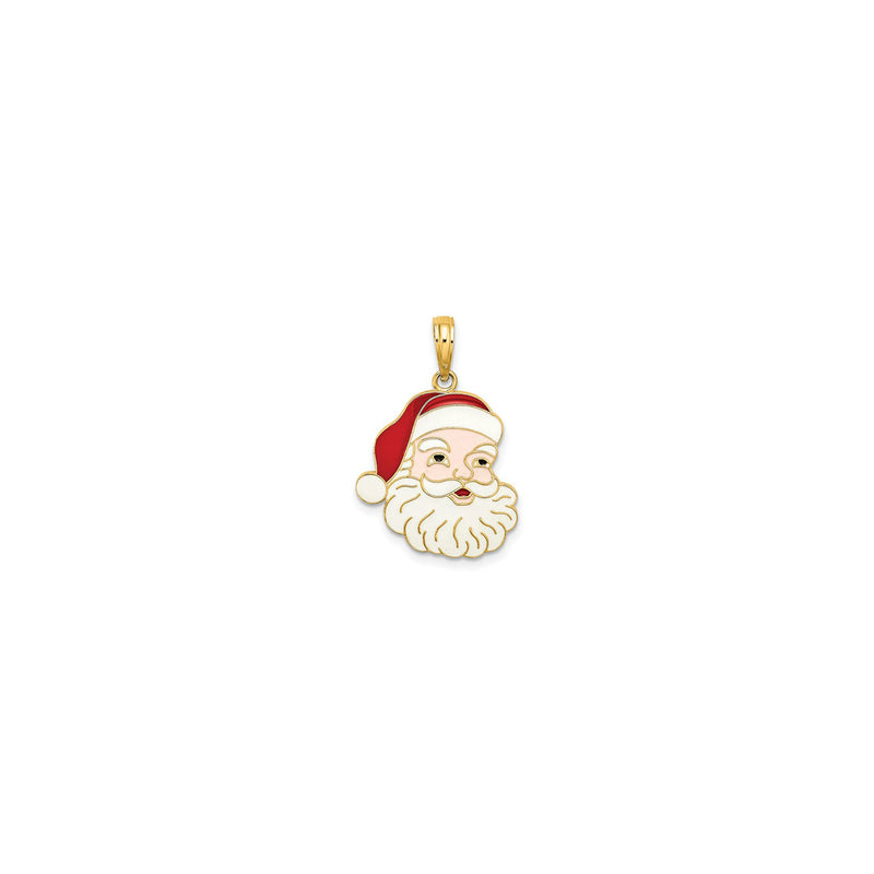 Santa Claus Face Pendant (14K) front - Popular Jewelry - New York