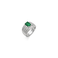 Channel-Set Diamond Accent Emerald Cocktail Ring (18K) diagonal - Popular Jewelry - New York