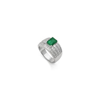 Channel-Set Diamond Accent Emerald Cocktail Ring (18K) diagonal - Popular Jewelry - New York